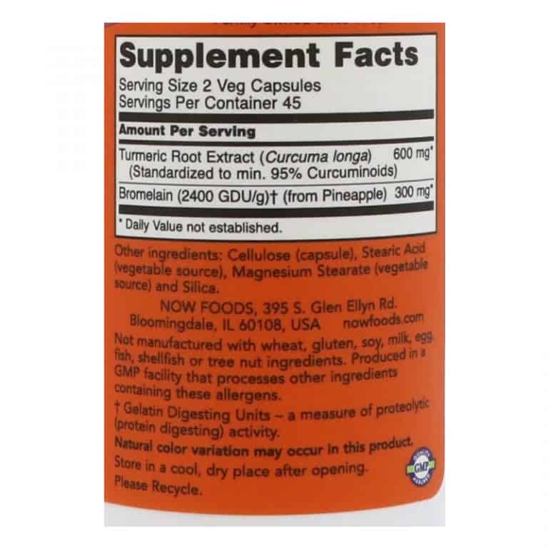 NOW Foods Turmeric & Bromelain Health Nut Vitamin